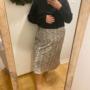 CHELSEA 28 SNAKESKIN SATIN MIDI SKIRT